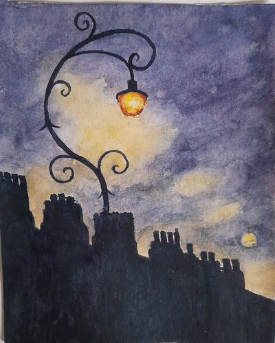 Chrissy F, Night Sky, watercolour.